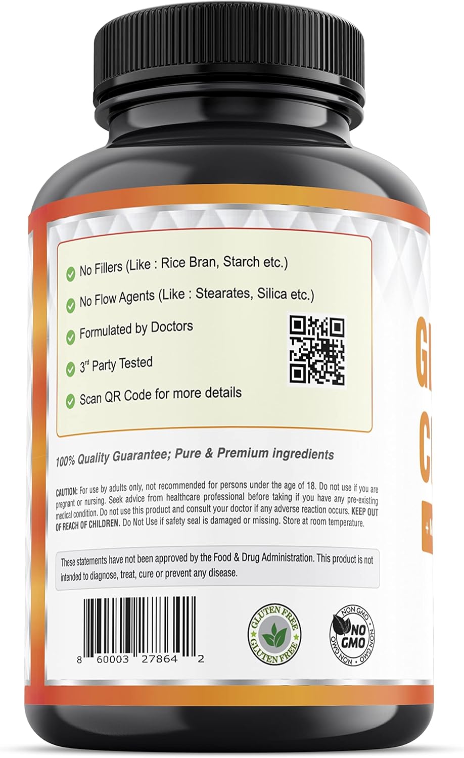90 Capsules of PIUS NATURE Joint Support Supplement with Glucosamine, Chondroitin, MSM, Boswellia, Curcumin, Bromelain, and Quercetin - 1 Month Supply