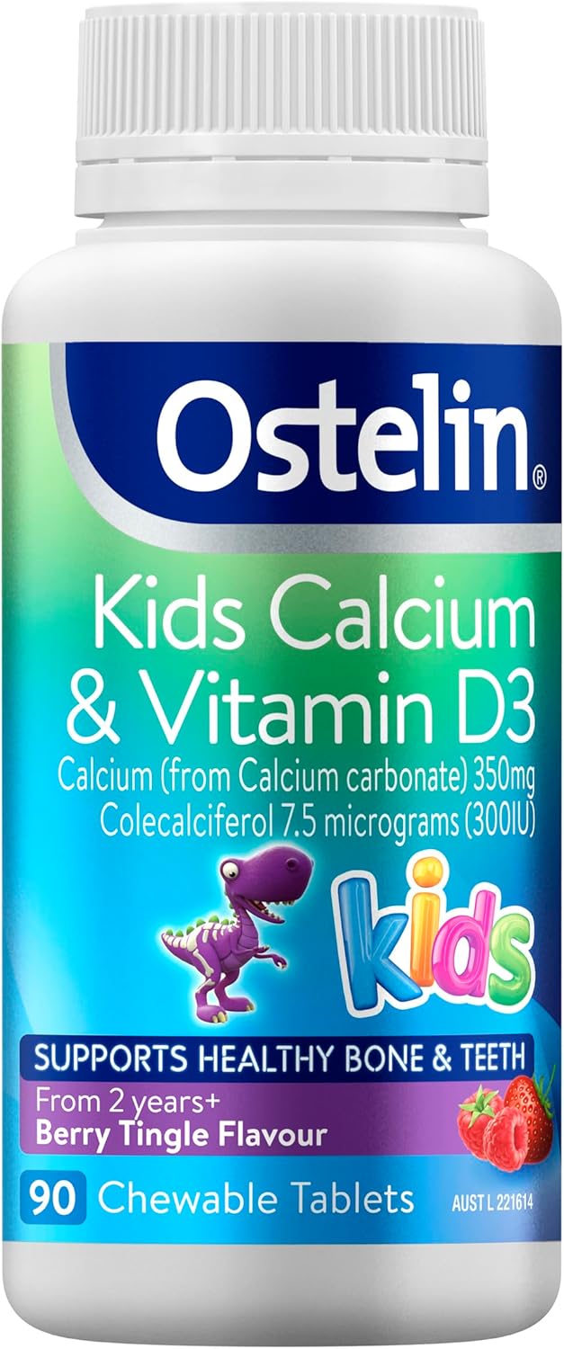 90 Chewable Calcium and Vitamin D3 Tablets for Kids by Ostelin