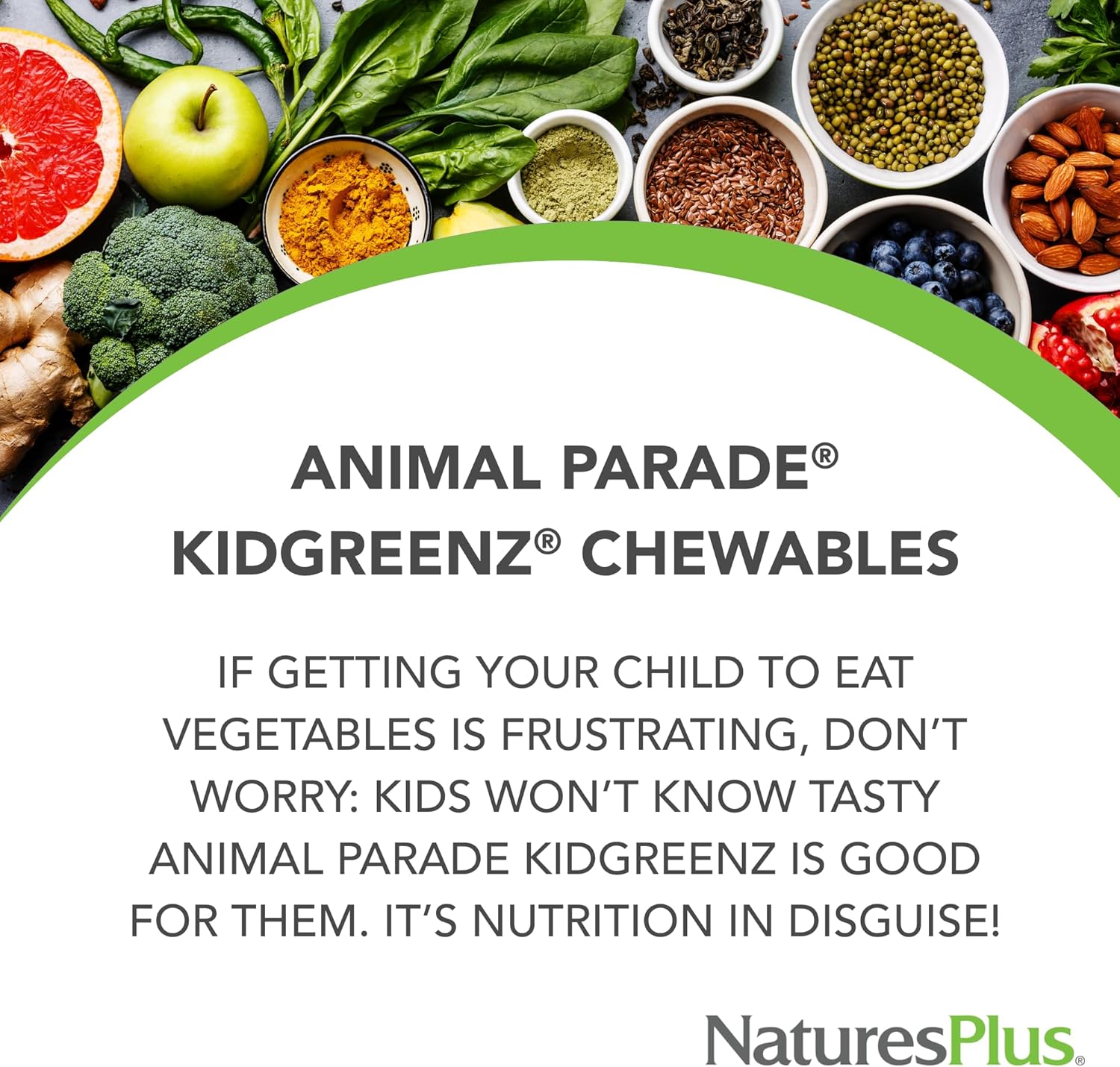 90 Chewable Vegetarian Animal Parade KidGreenz Tablets - Tropical Fruit Flavor, Gluten Free - 90 Servings