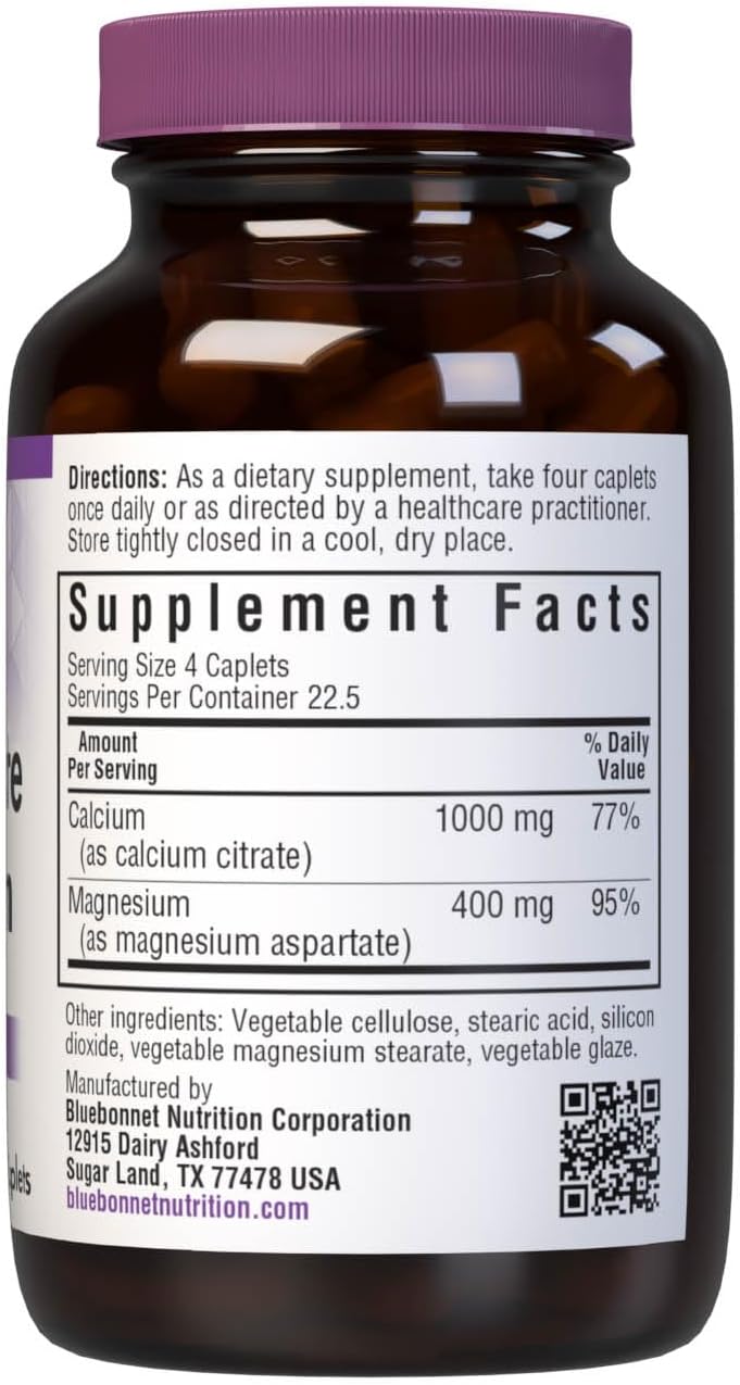 90 Count BlueBonnet Calcium Citrate Plus Magnesium Caplets - Dietary Supplement