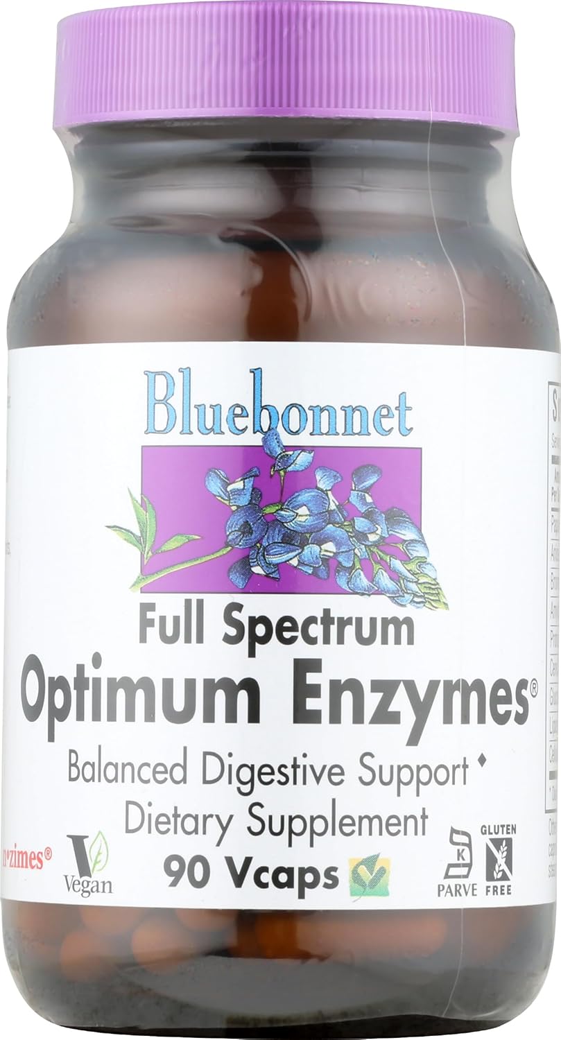 90 Count BlueBonnet Full Spectrum Optimum Enzymes Vegetarian Capsules for Digestive Health