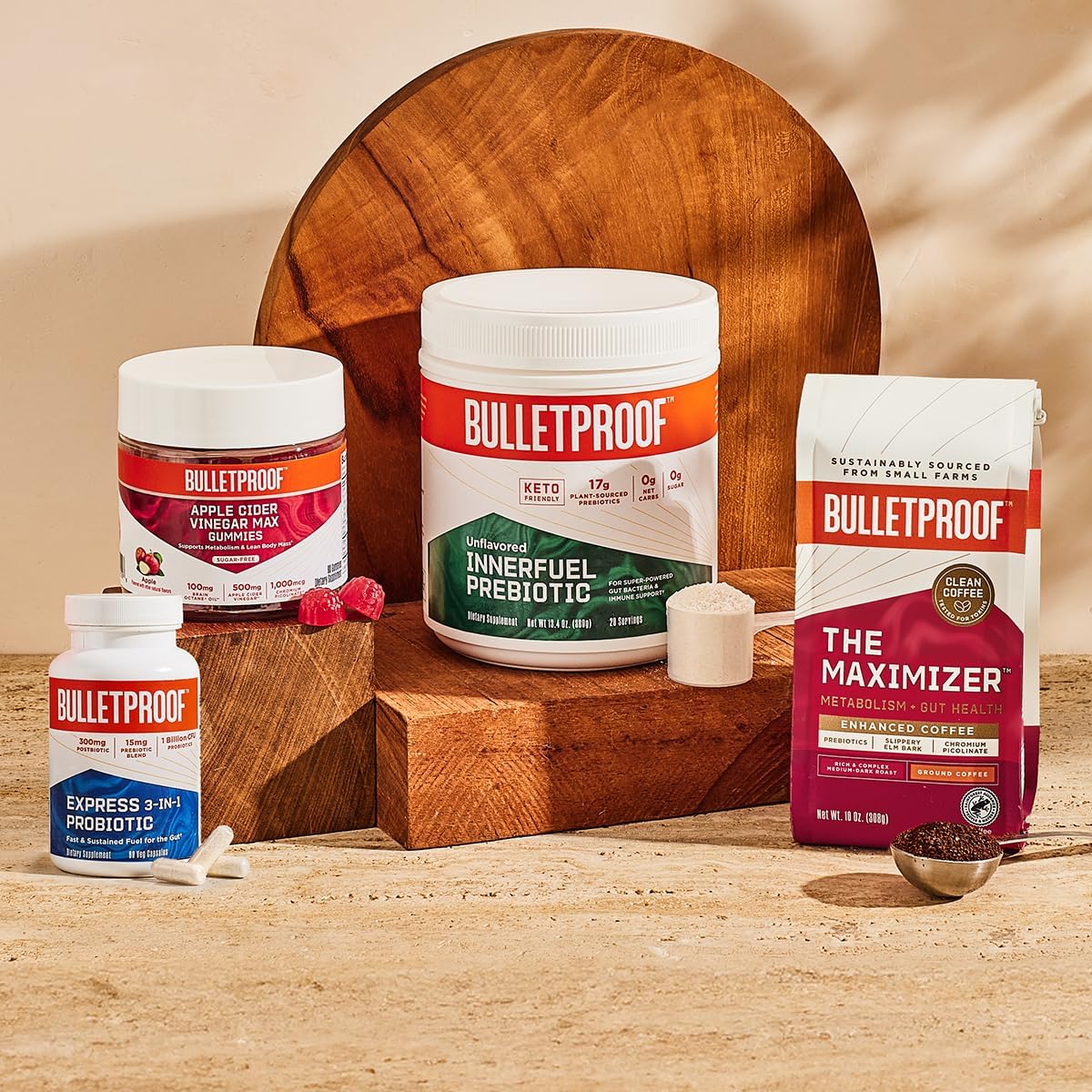 90 Count Bulletproof Express 3-in-1 Probiotic Supplement for Fast and Sustained Gut Health