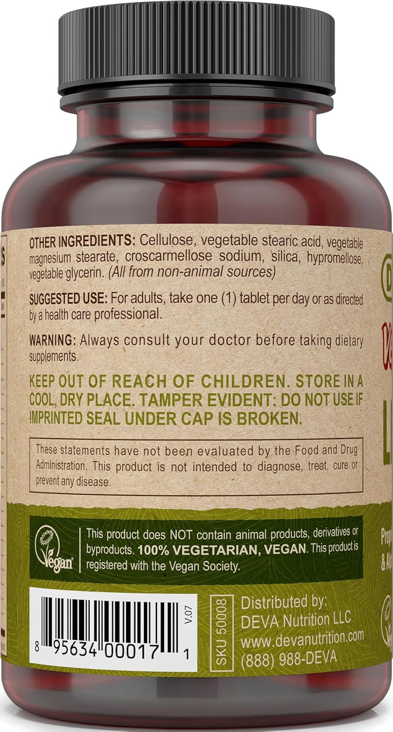 90 Count DEVA Nutrition Vegan Liver Support Tablets for Detox and Health Support