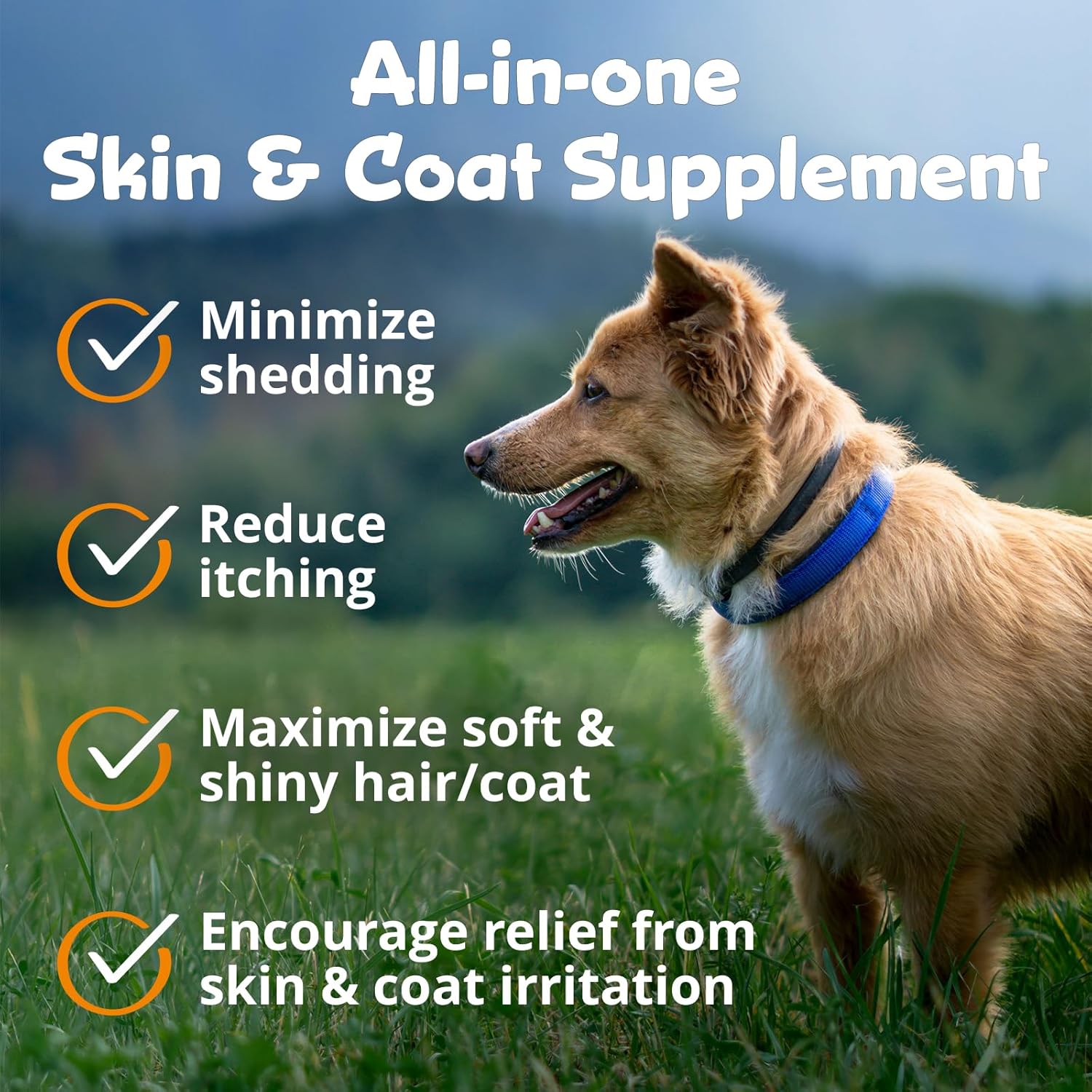 90 Count KALA HEALTH PeakTails Dermatrix Tablets for Dogs, Promotes Healthy Skin & Coat, Reduces Shedding, MSM, Fish Oil, Omega 3 & 6