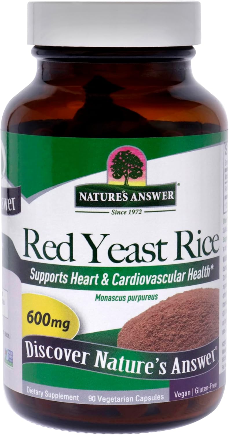 90-Count Nature's Answer Red Yeast Rice Capsules for Heart Health and Blood Circulation Support
