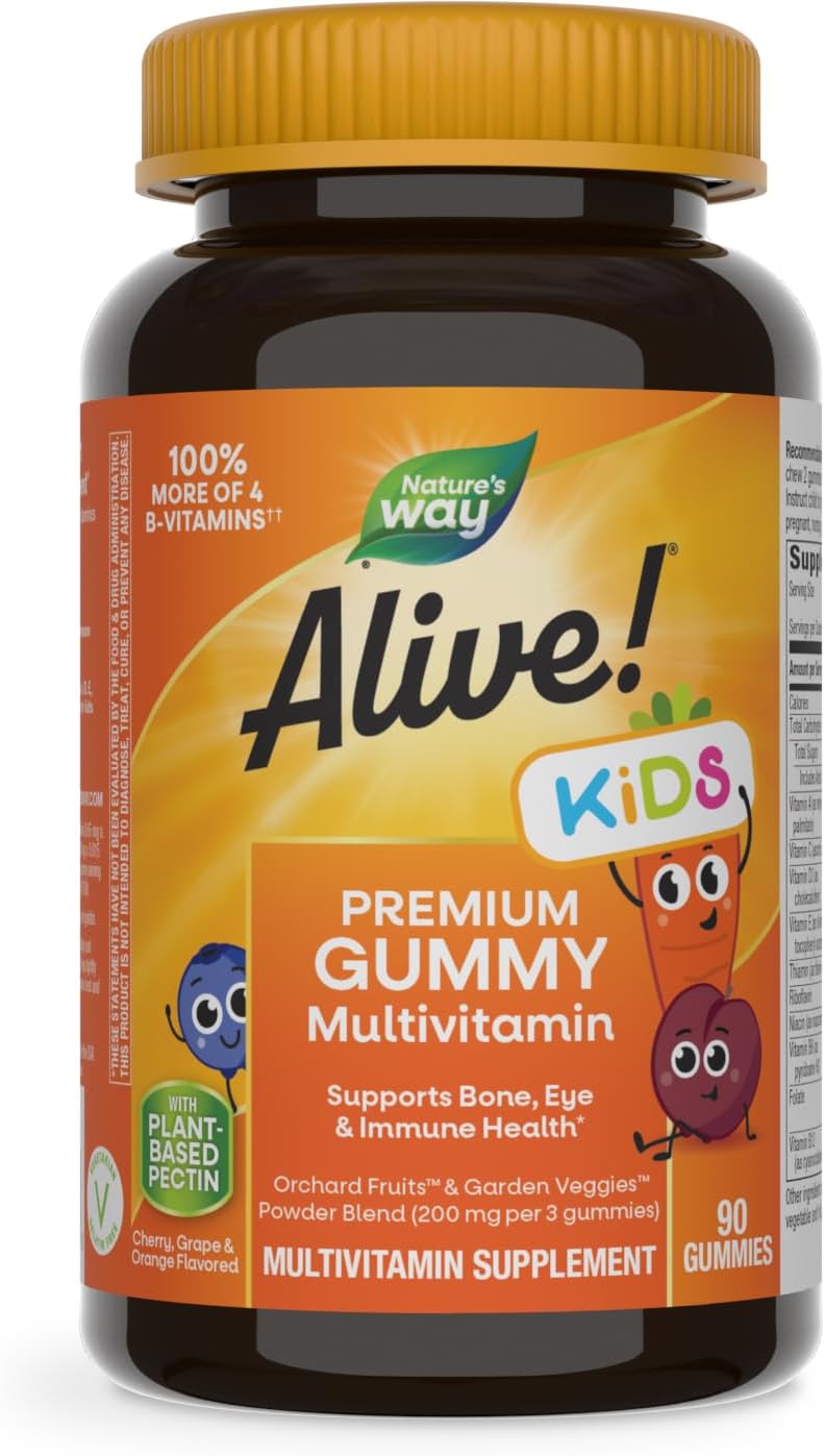 90 Count Nature's Way Alive! Children's Premium Gummy Multivitamin with Pectin - Gluten Free