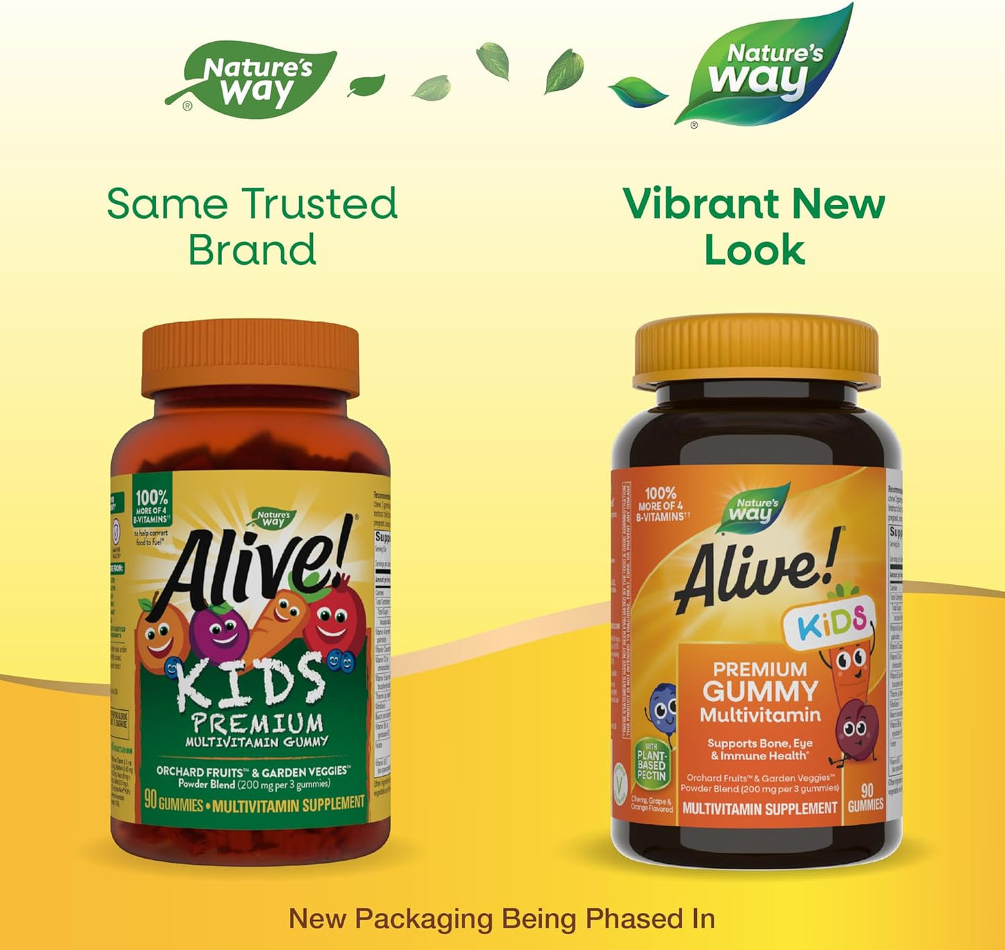 90 Count Nature's Way Alive! Children's Premium Gummy Multivitamin with Pectin - Gluten Free