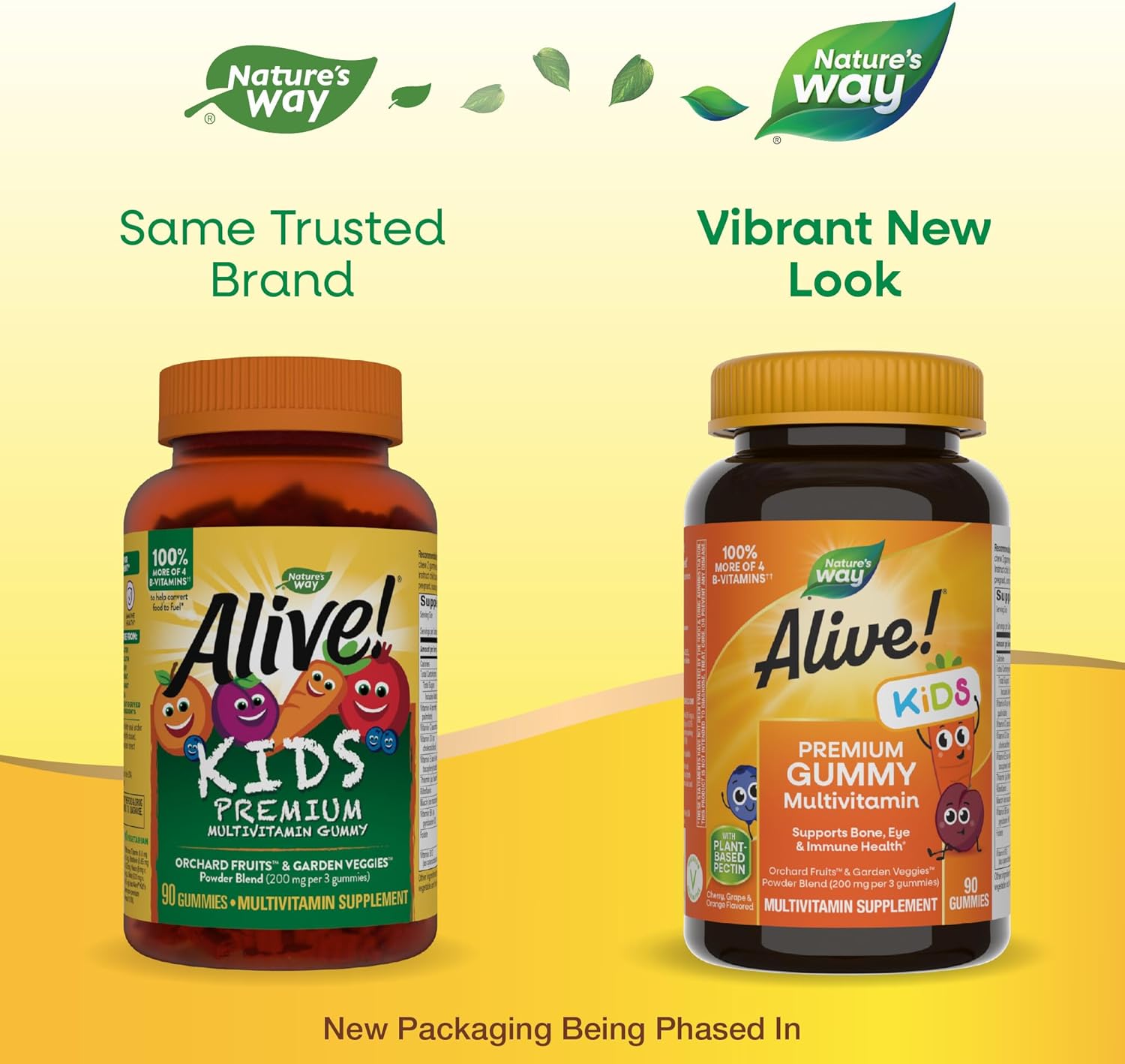 90 Count Nature's Way Alive! Children's Premium Gummy Multivitamin with Pectin - Gluten Free