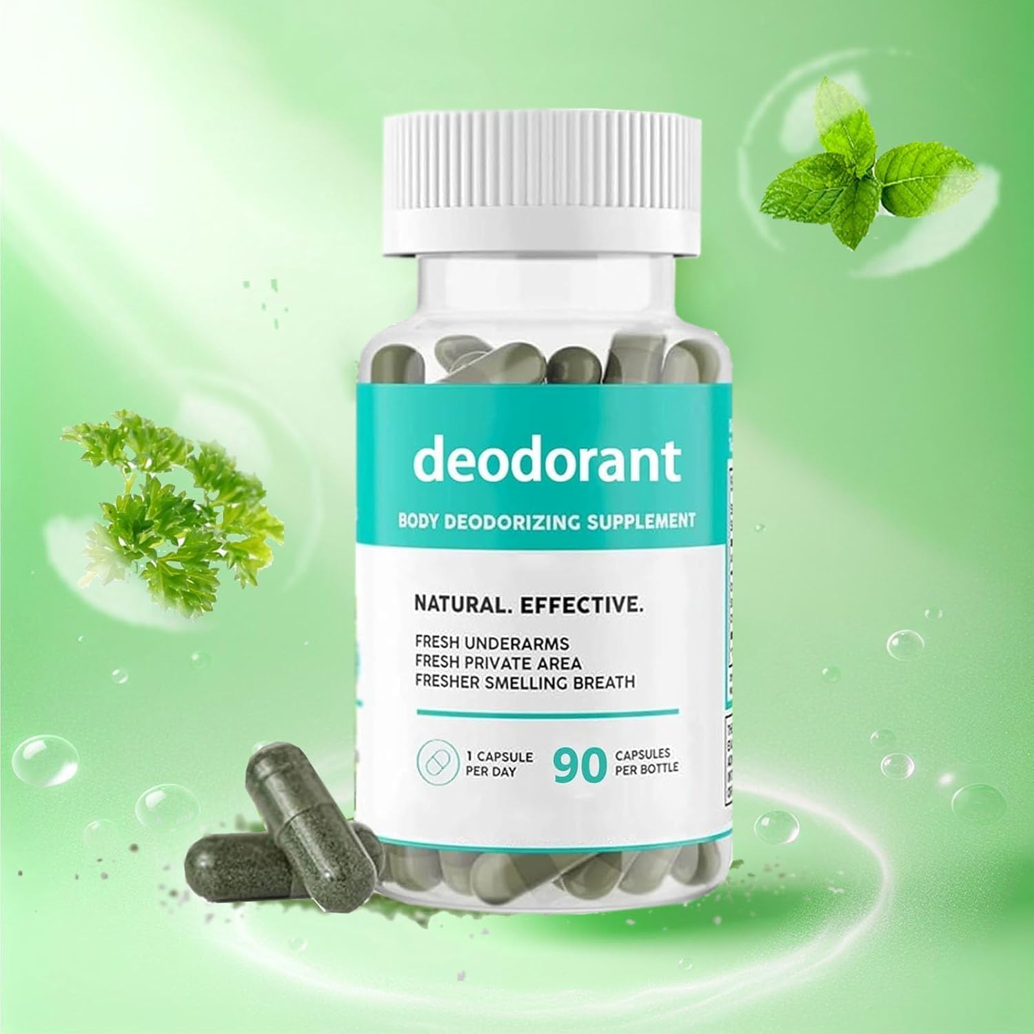 90-Count NIUBIT Body Deodorizing Capsules for Women - Body Deodorant Supplement