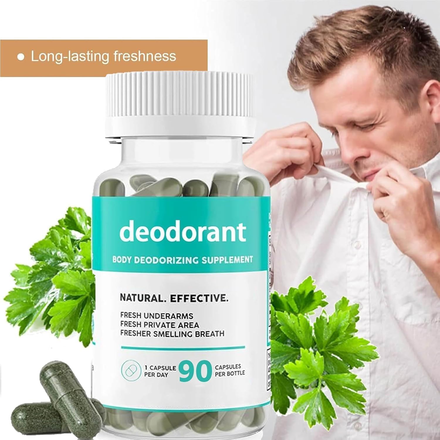 90-Count NIUBIT Body Deodorizing Capsules for Women - Body Deodorant Supplement