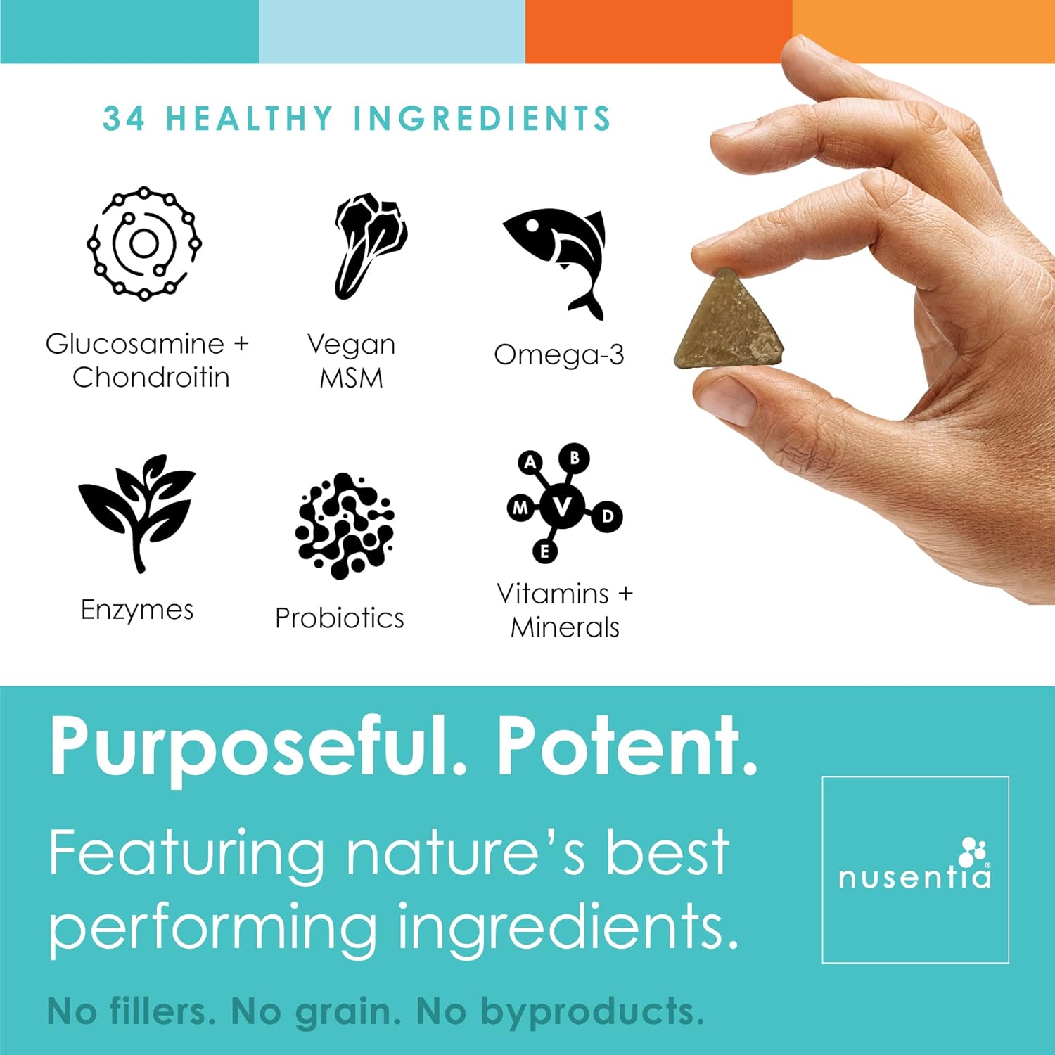 90 Count NUSENTIA Dog Vitamins: Array Soft Chews for Digestive Support, Probiotics & Enzymes