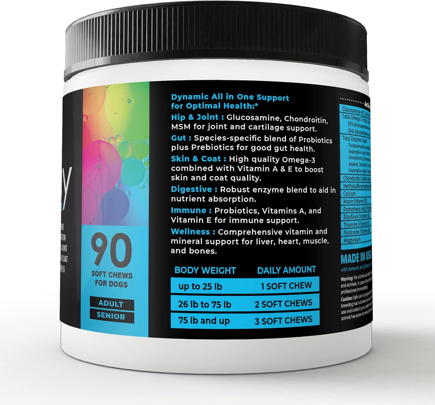 90 Count NUSENTIA Dog Vitamins: Array Soft Chews for Digestive Support, Probiotics & Enzymes