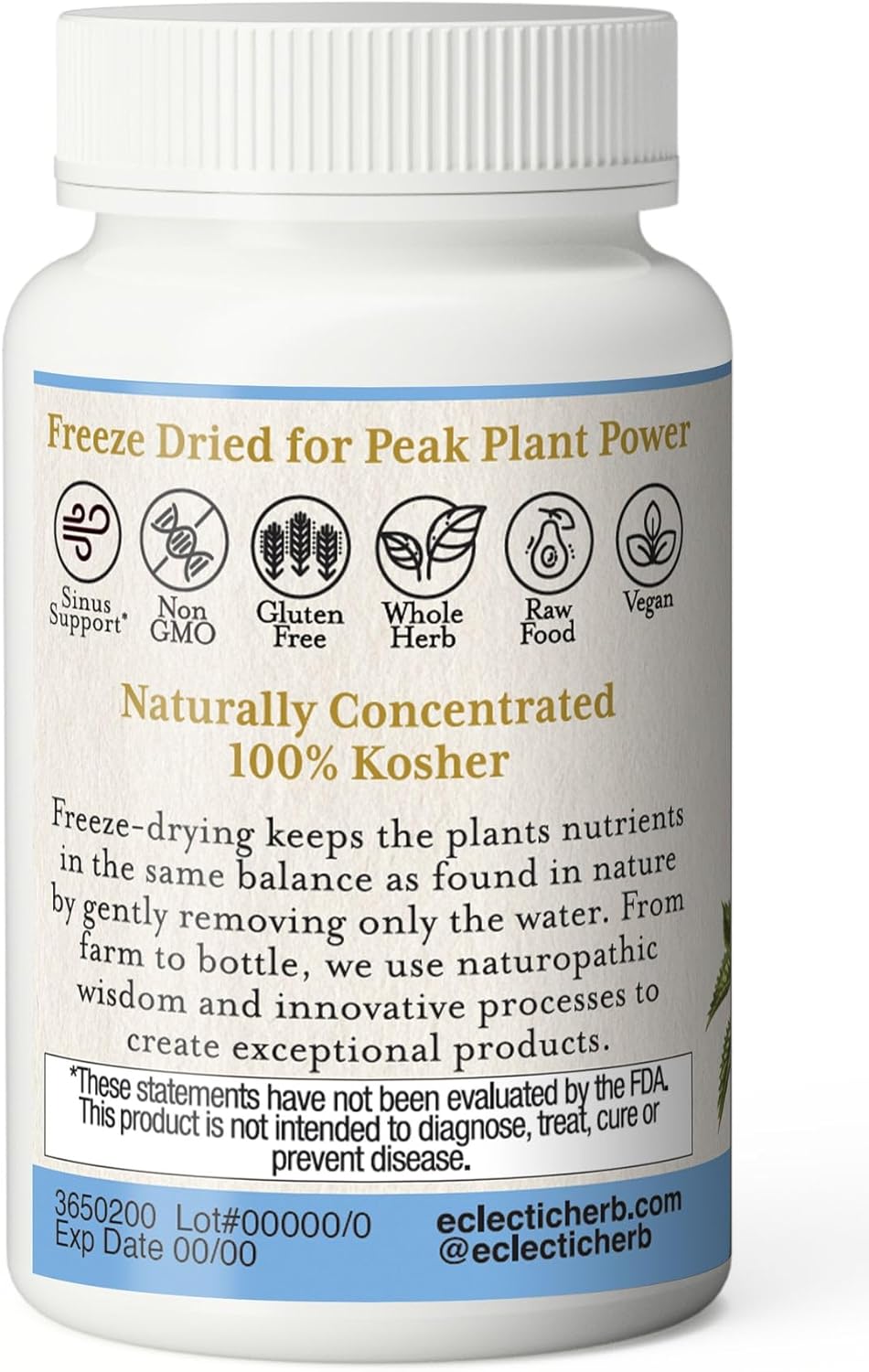 90 Count of Freeze-Dried Blue Quercetin Nettles Vegetables