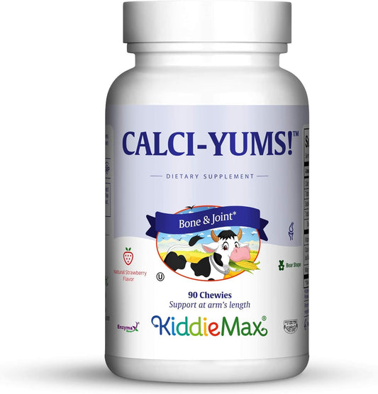 90 Count of Maxi Health KiddieMax CalciYum! Flavored Animal Shaped Chewies - Kosher Calcium Supplement
