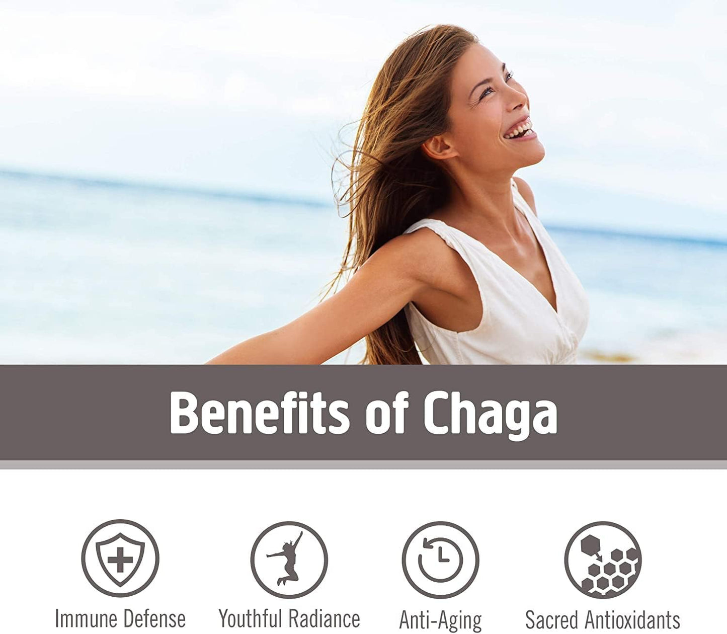 90-Count Om Mushroom Superfood Chaga Capsules: US-Grown Immune Support & Antioxidants