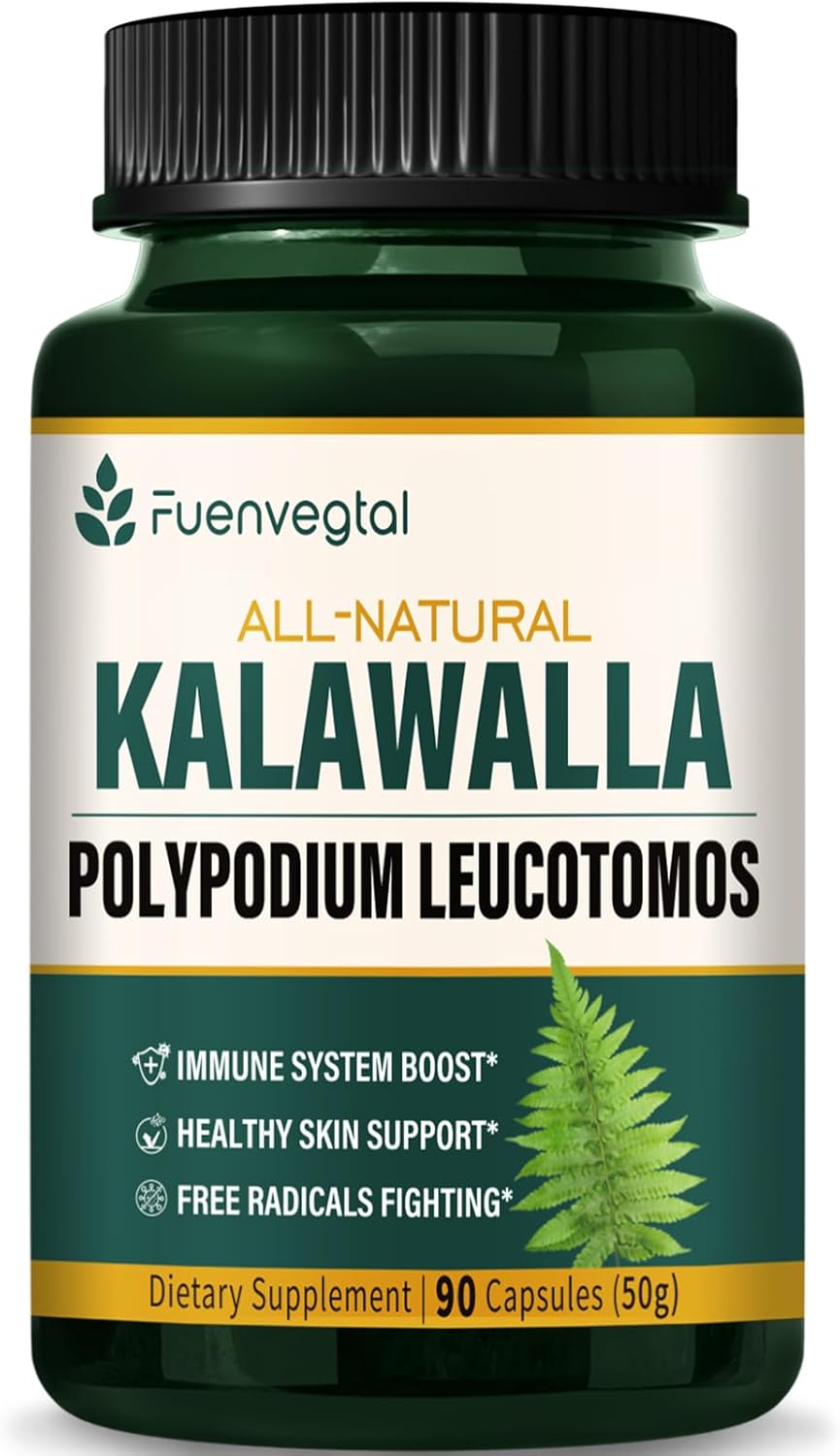 90 Count Polypodium Leucotomos Root Capsules for Immune System Support, Skin Health, Antioxidant Defense - 3 Month Supply