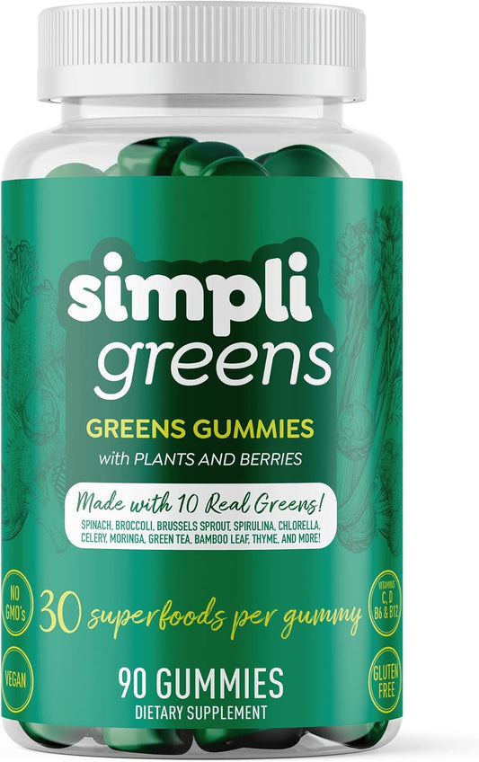90 Count Vegan-Friendly Superfood Gummy Vitamins by SIMPLI GREENS