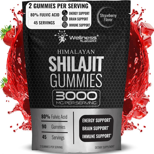 90 Count Wellness LabsRX Pure Himalayan Shilajit Gummies for Natural Wellness