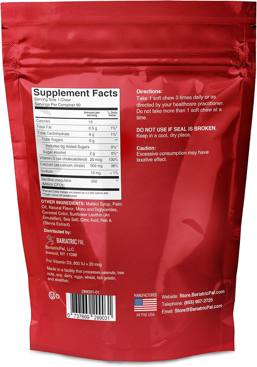 90-Day Bariatric Vitamin Bundle with Multivitamin and Calcium Citrate Soft Chews - Caramel Apple Flavor