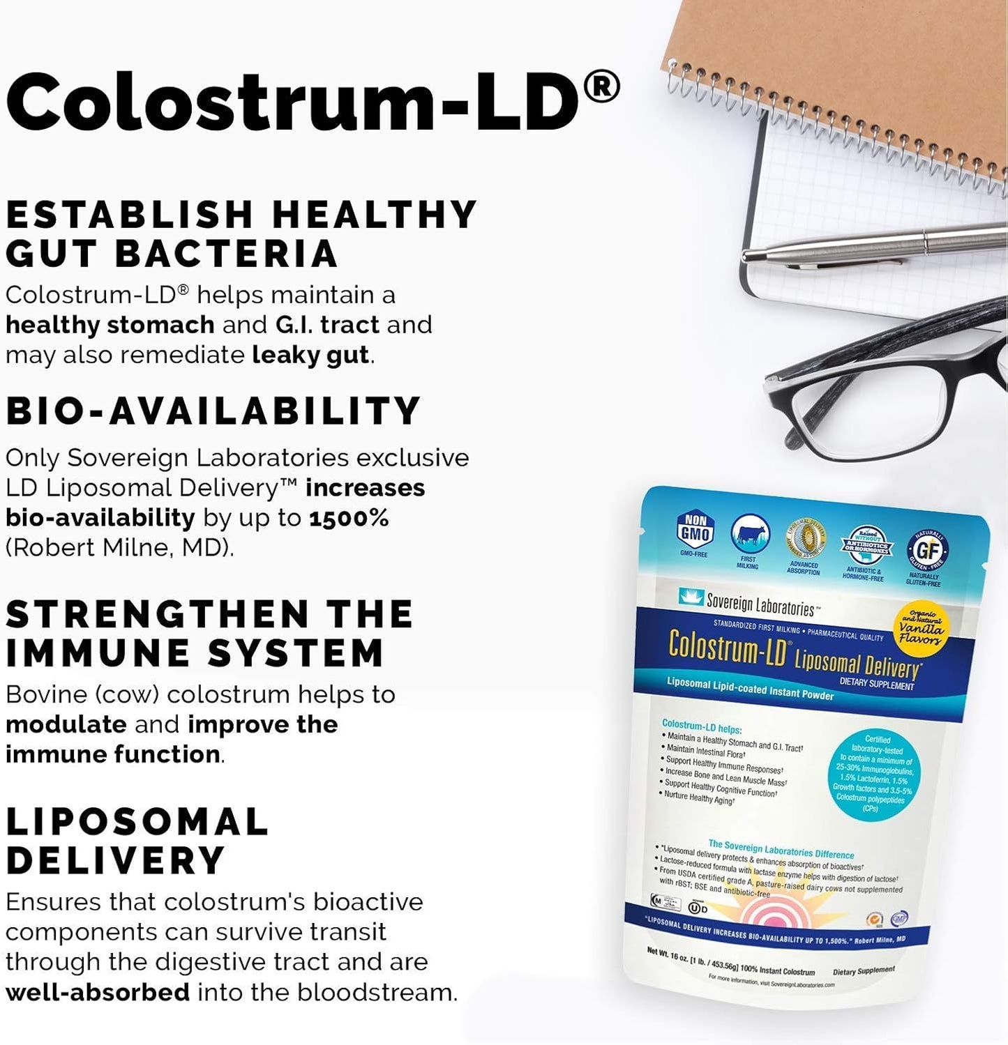 90-Day GastroDefense Bundle for Immunity and Gut Health: Colostrum-LD and Vitamin C with Rosehips