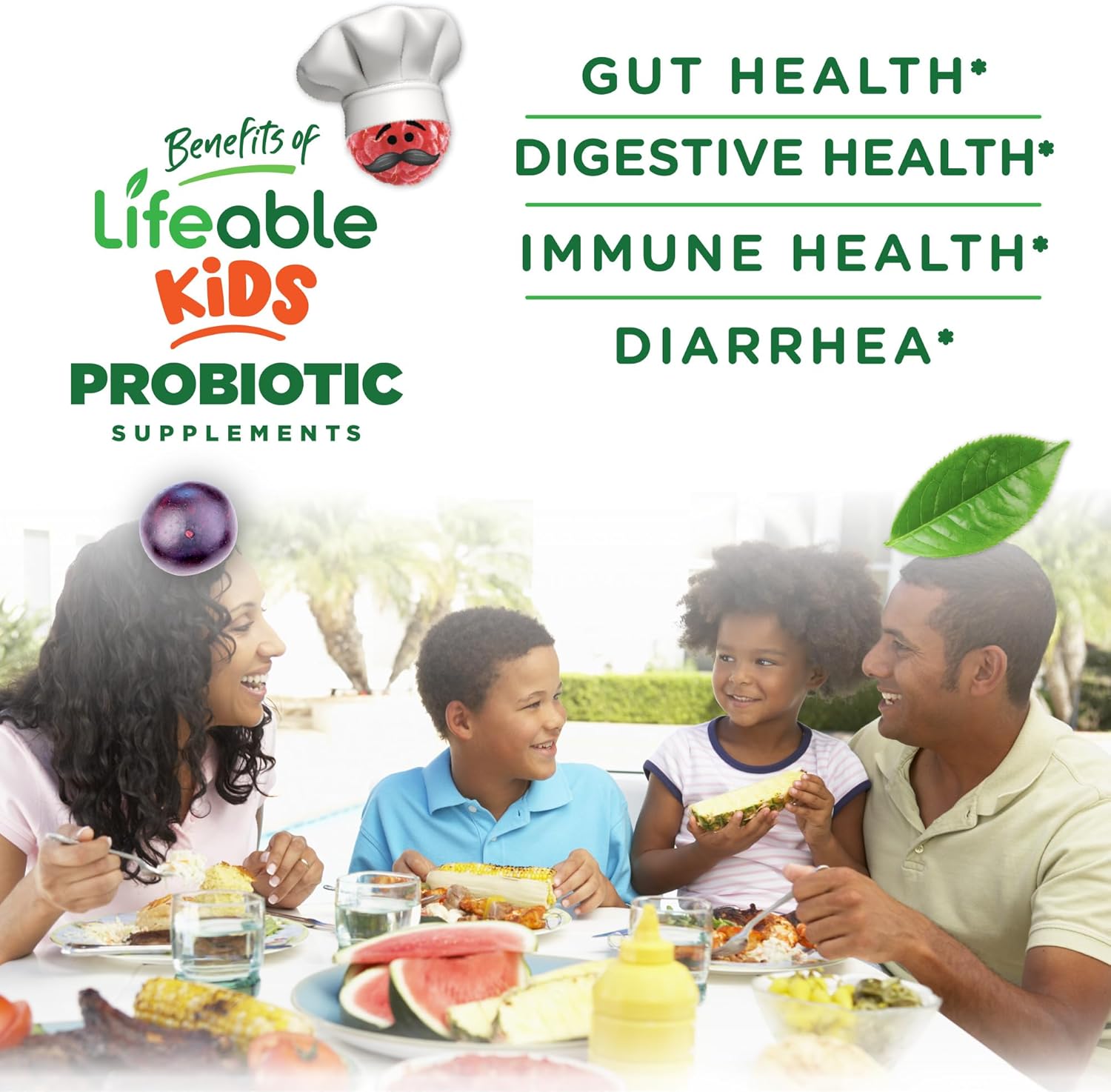 90 Kids Probiotic Gummies with 2 Billion CFU for Gut & Immune Health by Lifeable
