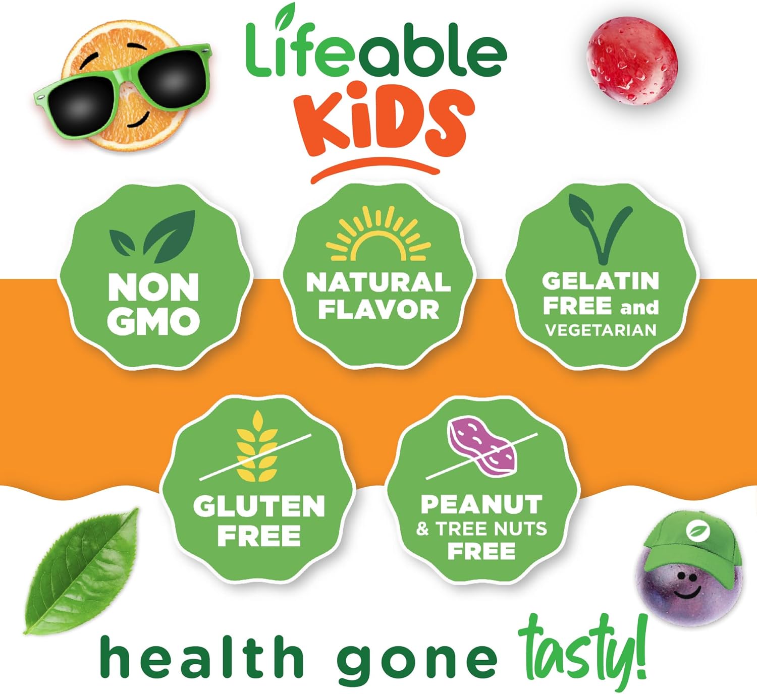 90 Kids Probiotic Gummies with 2 Billion CFU for Gut & Immune Health by Lifeable