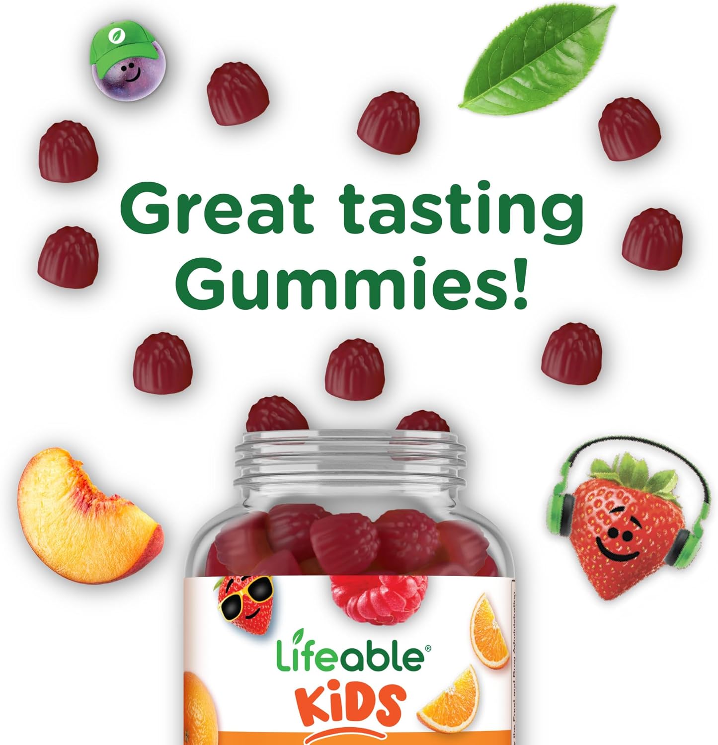 90 Kids Probiotic Gummies with 2 Billion CFU for Gut & Immune Health by Lifeable
