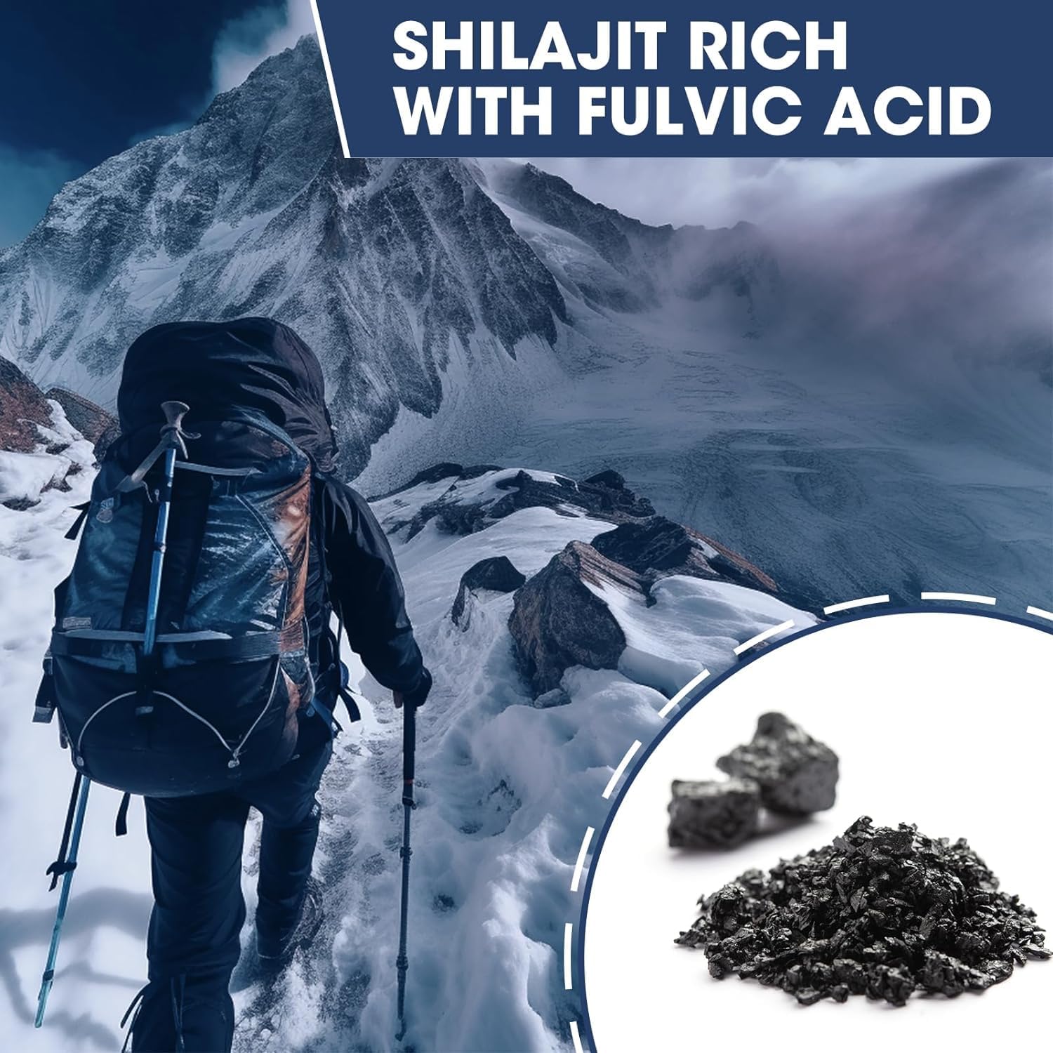 90 Non-GMO Shilajit Capsules for Energy, Performance & Immune Health with 85+ Trace Minerals and Fulvic Acid - Men & Women's Supplement