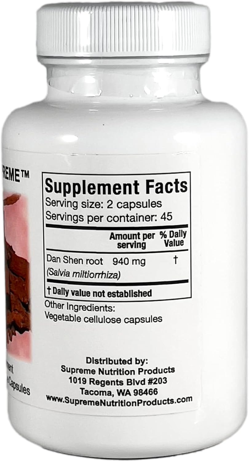 90 Pure Red Sage Vegetarian Capsules by Supreme Nutrition Dan Shen - High-Quality Herbal Supplement