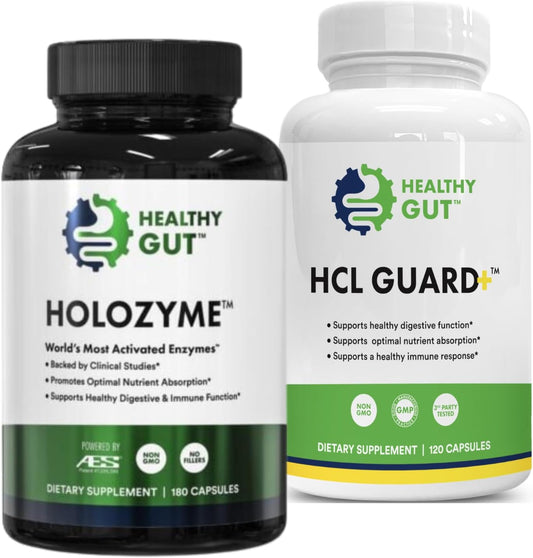 90 Servings of Healthy Gut HoloZyme Digestive Enzymes with HCL Guard+ for Optimal Digestion