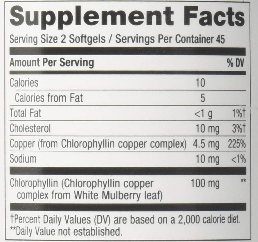 90 Softgels of Nature's Way Chlorofresh - Natural Chlorophyll Supplement for Fresh Breath and Digestive Health