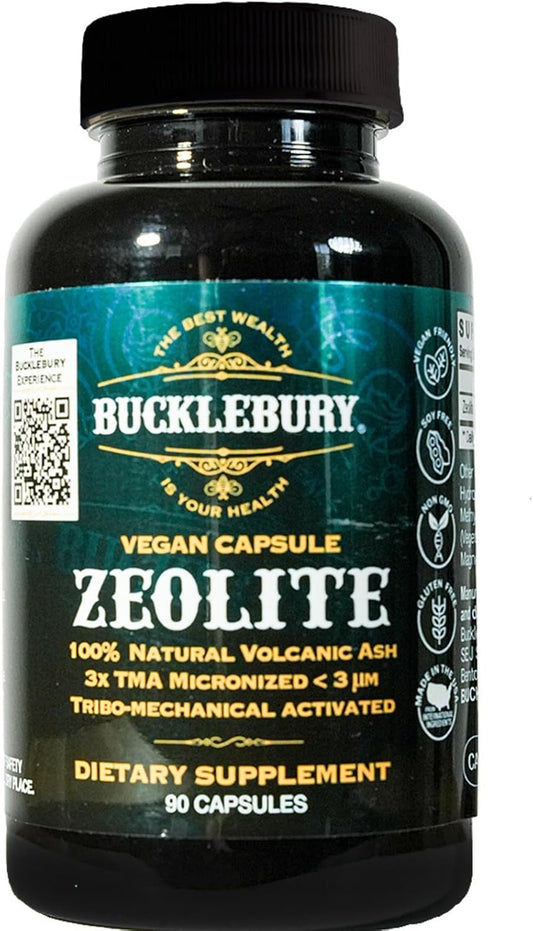 90 Vegan Capsules of BUCKLEBURY Zeolite Micronized Smart Mineral - Promotes Detox, Immune System, Digestive Tract Health