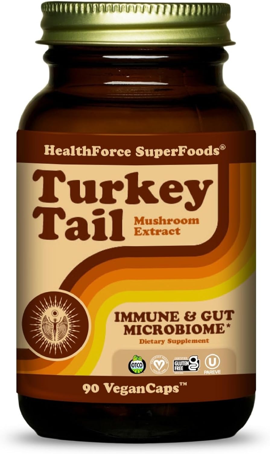 90 Vegan Capsules of HealthForce SuperFoods Turkey Tail Supplement