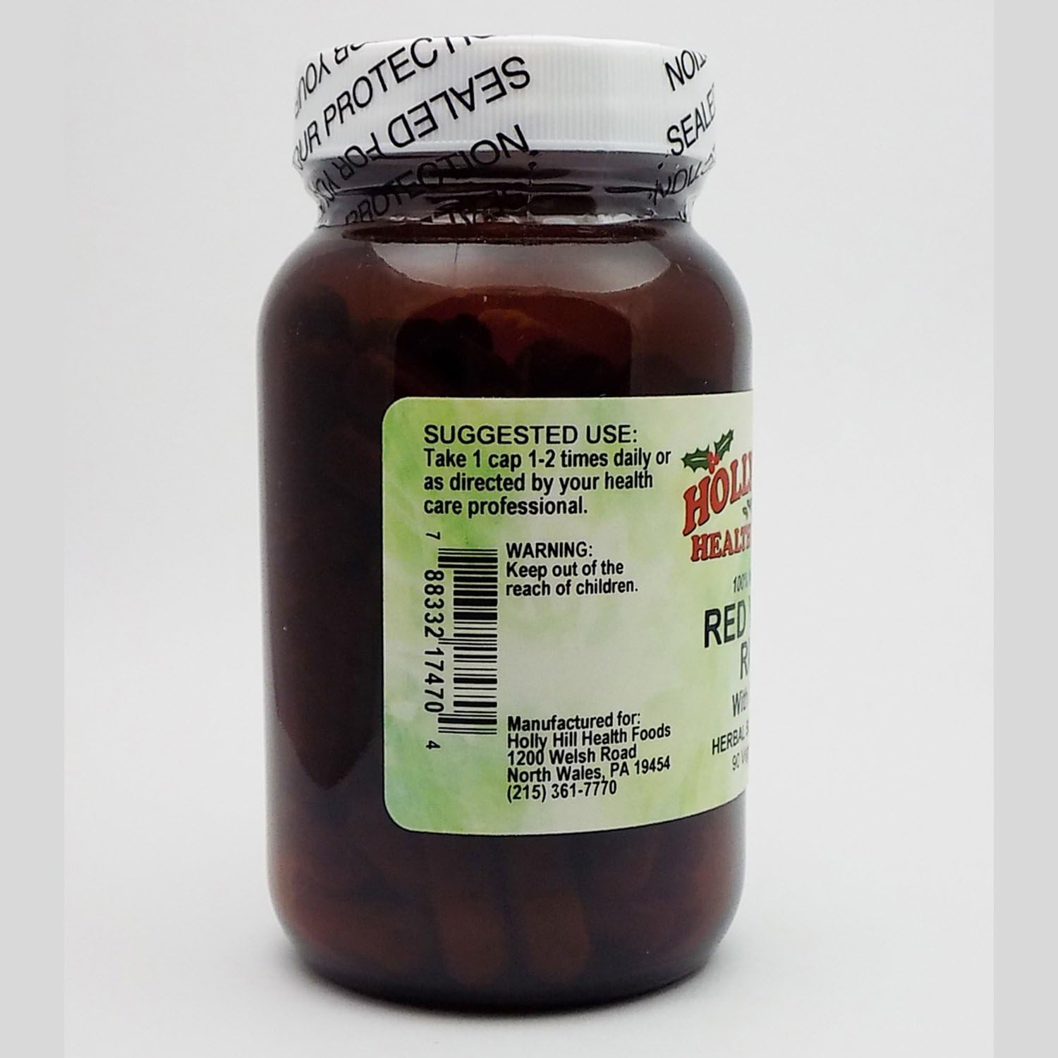 90 Vegetarian Capsules of Holly Hill Health Foods Red Yeast Rice for Heart Health