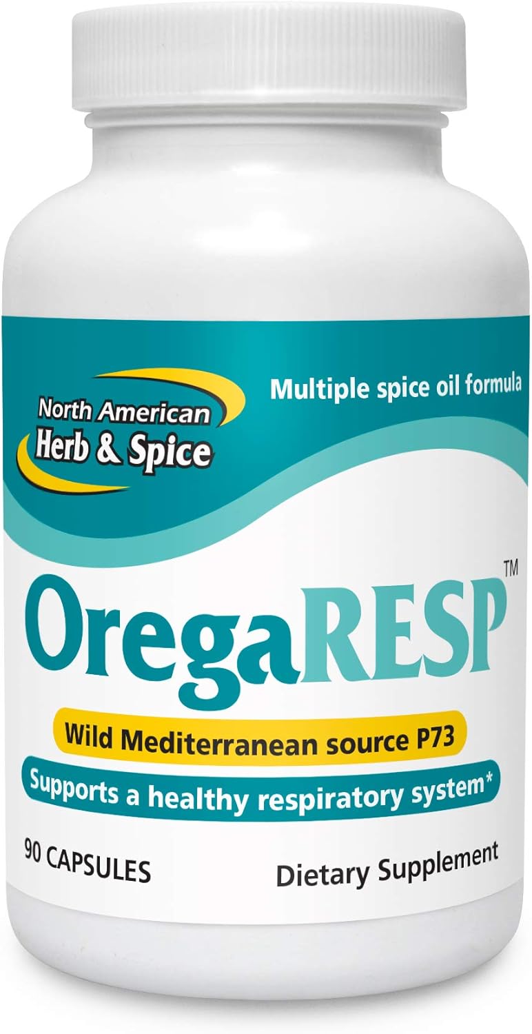 90 Veggie Capsules of North American Herb & Spice OregaResp for Immune & Respiratory Support with Cumin, Sage, and Oregano Oil - Non-GMO Formula Safe for Children & Pets - 90 Servings