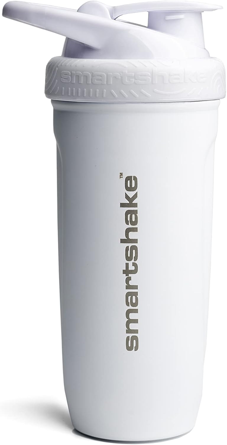 900 ml Stainless Steel Protein Shaker Bottle with Leakproof Lid - BPA Free - White Color - Unisex - 30 oz Capacity