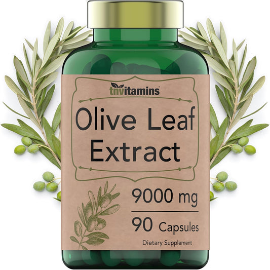 9000 MG Olive Leaf Extract Capsules - 90 Count | High Oleuropein Content | Antioxidant Rich with Polyphenols | Non-GMO | Made in USA - BoostGo Australia