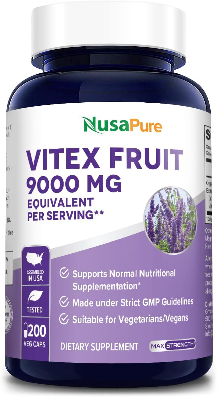 9000mg Vitex Chasteberry Fruit Extract - 200 Veg Caps 200 Day Supply - Non-GMO & Gluten Free - BoostGo Australia