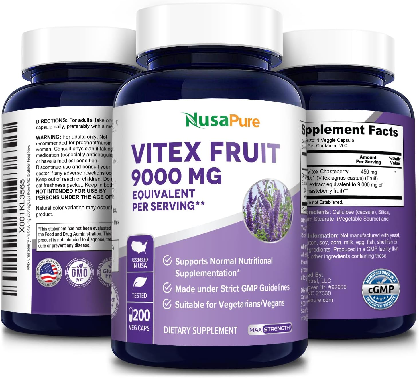 9000mg Vitex Chasteberry Fruit Extract - 200 Veg Caps 200 Day Supply - Non-GMO & Gluten Free - BoostGo Australia