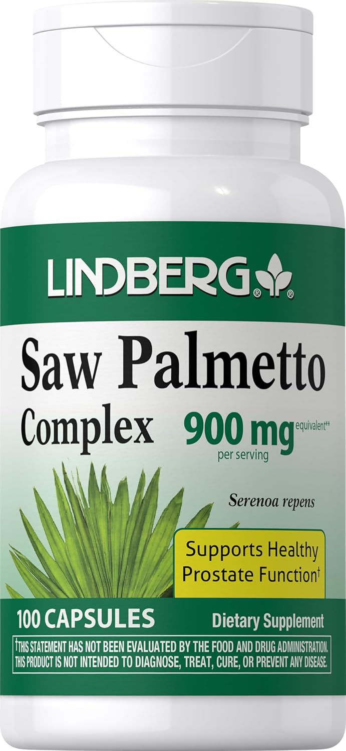 900mg Saw Palmetto Extract Capsules for Men and Women - Non-GMO & Gluten Free - 100 Count
