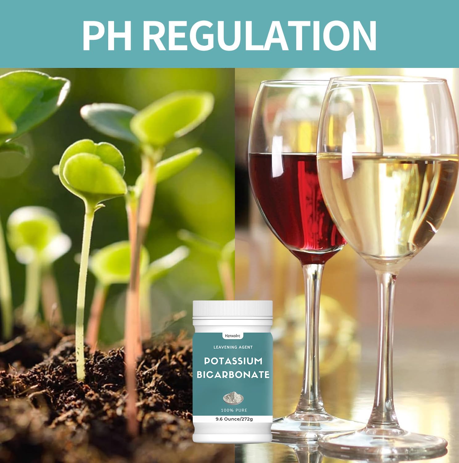 9.6 oz Pure Potassium Bicarbonate Powder for Plants, Wine Making, Baking & More