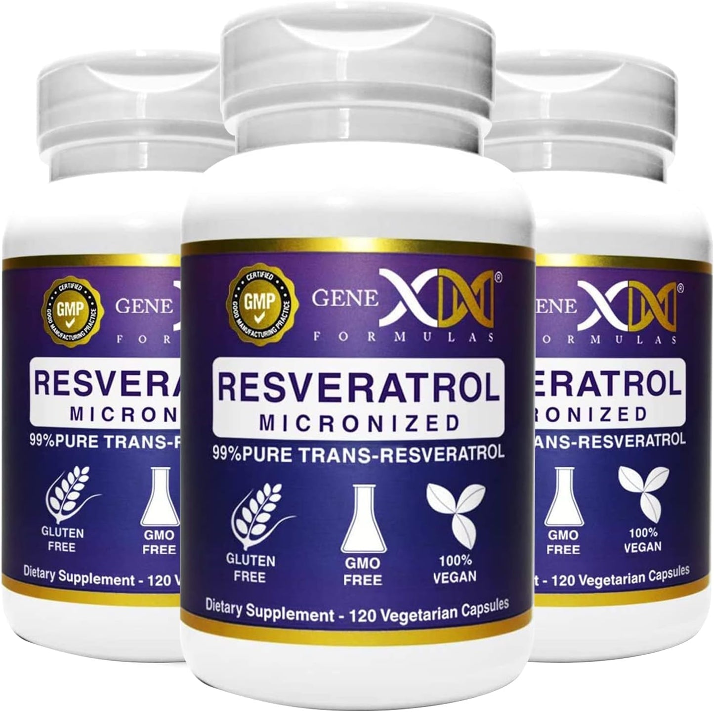 99% Micronized Trans-Resveratrol Capsules with BioPerine for Healthy Aging - 1000mg, 120 Capsules - Organic Pharmaceutical Grade Formula by Genex