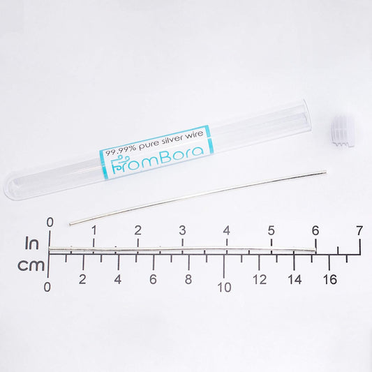 99.99% Pure Silver Wire 15 Gauge 6” Pair with Certificate for Colloidal Silver Generator by FromBora