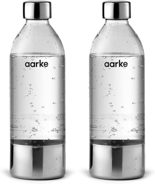 Aarke Extra PET Stainless Steel Reusable Bottle Set for Aarke Carbonators 1, 2, and 3 - BPA-Free, Non-Toxic, 800ml - Pack of 2