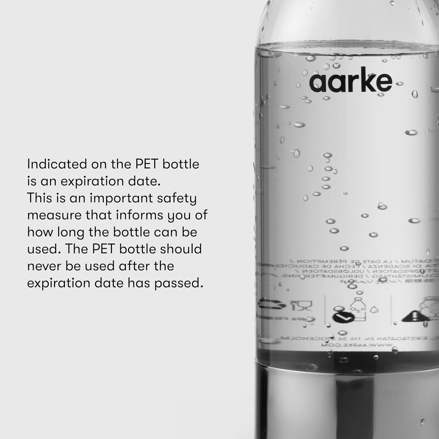 Aarke Extra PET Stainless Steel Reusable Bottle Set for Aarke Carbonators 1, 2, and 3 - BPA-Free, Non-Toxic, 800ml - Pack of 2