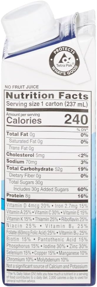 Abbott 64903 Ensure Clear Apple Drink 8 Oz Recloseable Carton - Case of 24