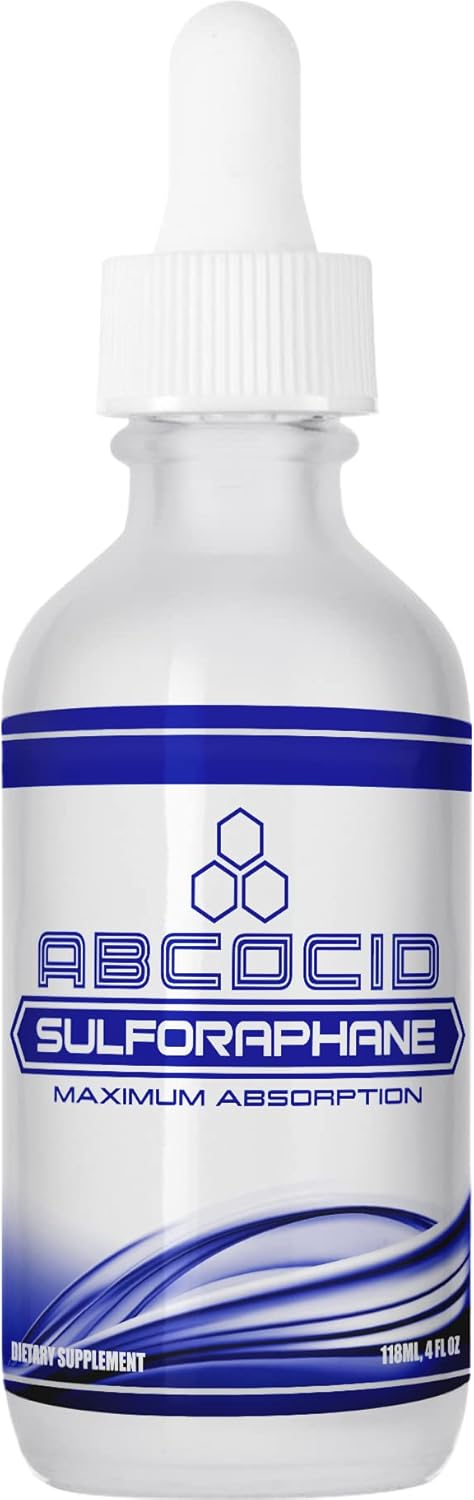 ABCOCID Sulforaphane Liquid Supplement 490mg - 4oz, Made in USA, High Absorption, Non-GMO, GMP Certified, Cruelty-Free