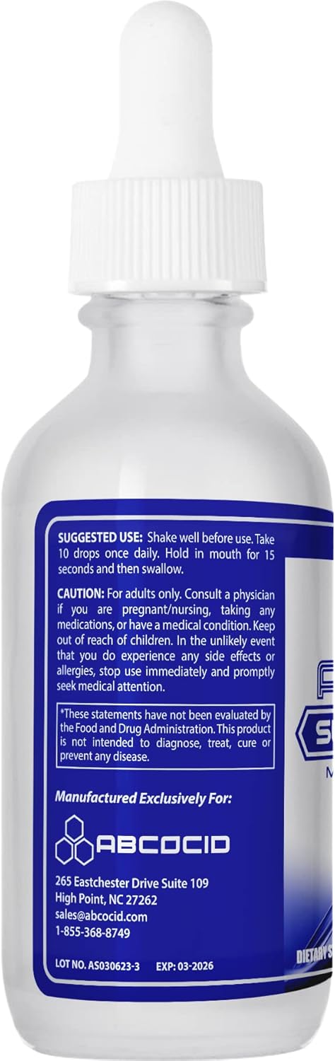 ABCOCID Sulforaphane Liquid Supplement 490mg - 4oz, Made in USA, High Absorption, Non-GMO, GMP Certified, Cruelty-Free
