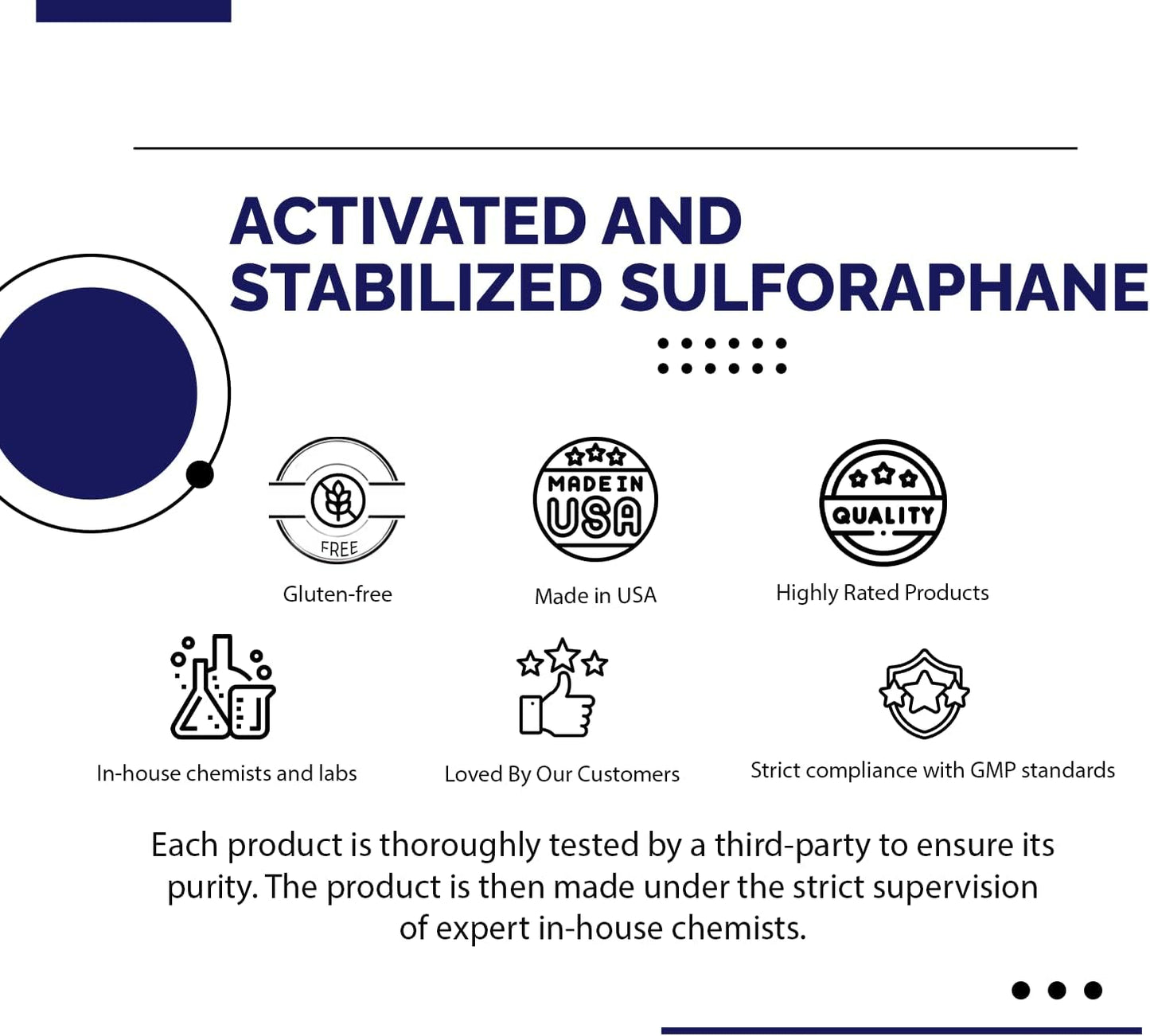 ABCOCID Sulforaphane Liquid Supplement 490mg - 4oz, Made in USA, High Absorption, Non-GMO, GMP Certified, Cruelty-Free
