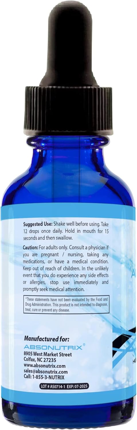 Absonutrix Bromelain Liquid Drops 4 Oz Bottle - Pineapple Extract for Tissue Support - Fast Absorption - Gluten-Free - Third-Party Tested - GMP-Certified - Non-GMO - Made in USA
